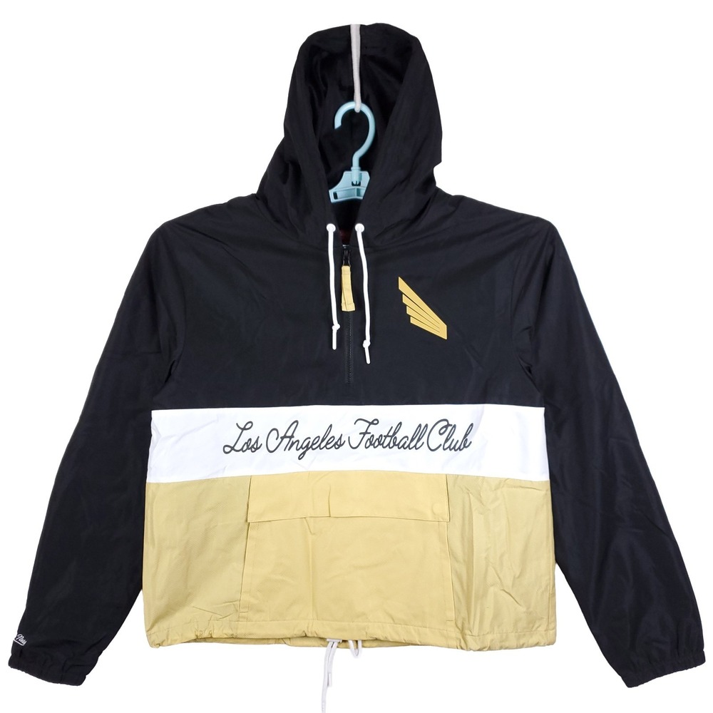 LA FC Mitchell & Ness MLS Womens Medium Windbreaker Jacket Black Gold White New